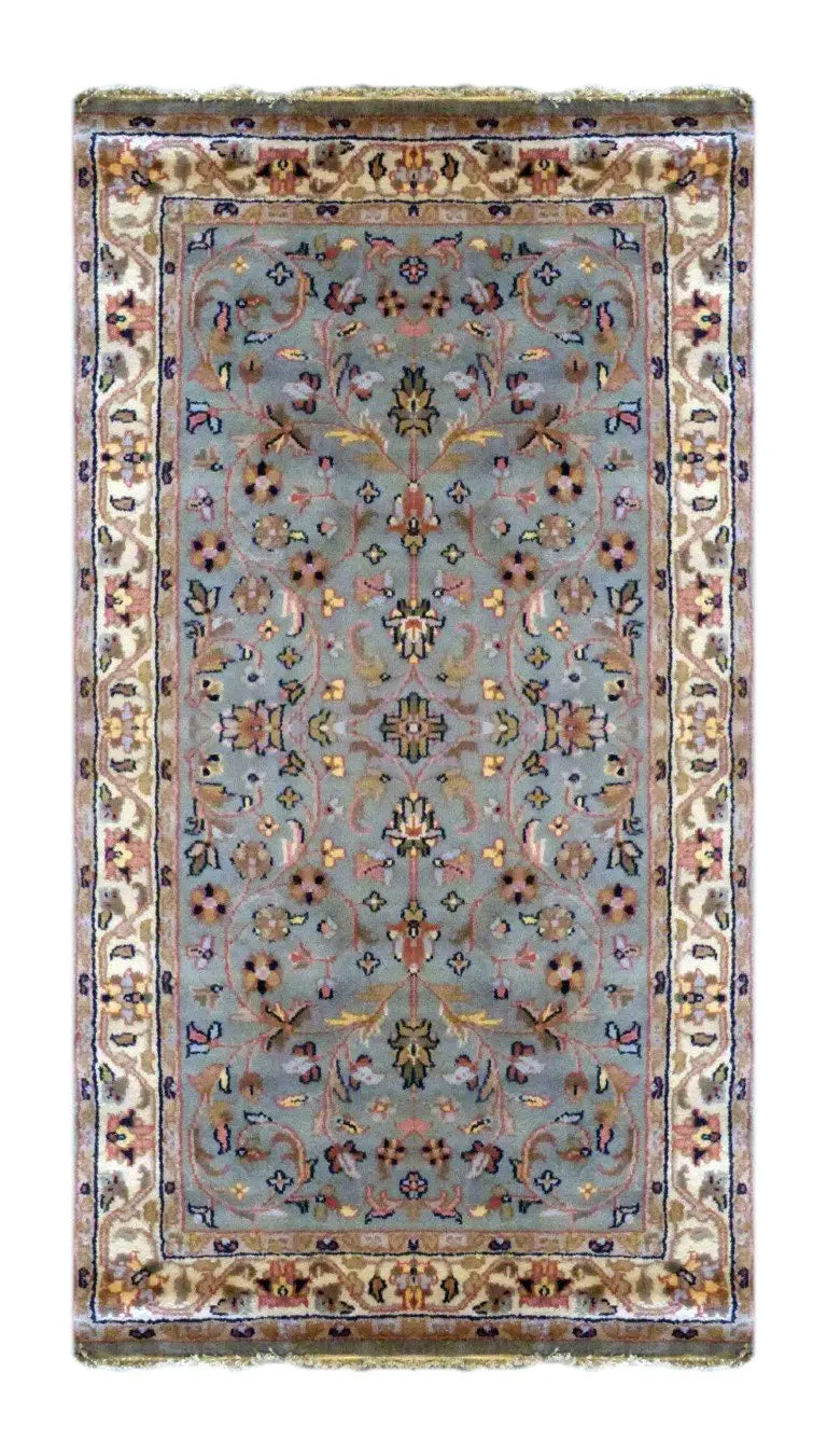 One Of The Kind Indian Hand-Knotted Rug 4'11" X 2'11"